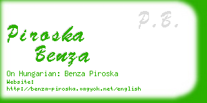 piroska benza business card
